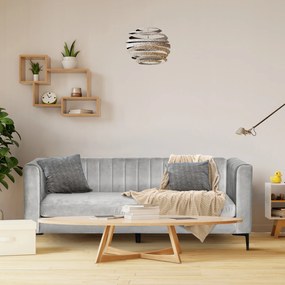 HOMCOM Canapea 3 Locuri Tapițată în Catifea Gri, Modernă, cu 5 Picioare și Lamele, 199x72x75cm | Aosom Romania