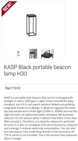 Felinar / Lampa LED solara portabila iluminat exterior decorativ IP65 KASP H-30cm