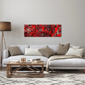 Tablou - Abstracție expresivă (cu ceas) (90x30 cm)