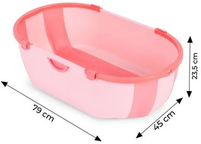 Cada de baie pliabilă din silicon pentru copii - roz