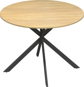 HOMCOM Masă rotundă pentru 4 persoane, masă de bucătărie în stil industrial cu picioare din oțel, pentru sufragerie, bucătărie, stejar | Aosom Romania