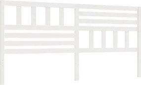 vidaXL Tăblie de pat, alb, 206x4x100 cm, lemn masiv de pin