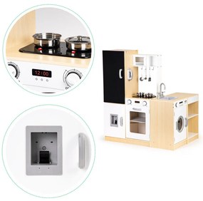 Bucătărie pentru copii XXL din lemn cu iluminare led