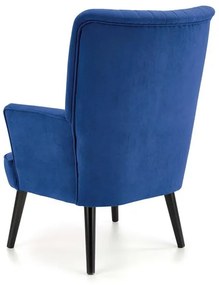 Fotoliu tapitat Delgado velvet bleumarin – H100 cm