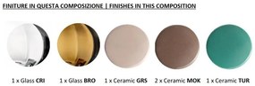 Lustra cu 6 pendule design italian realizat manual din ceramica si sticla AFOXÉ Mix