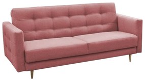 Canapea tapiţată cu 3-locuri, material textil roz învechit, AMEDIA