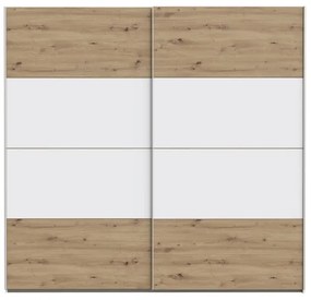 Dulap de haine KARO 220x210 cm, alb/stejar artisan