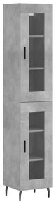 3199445 vidaXL Dulap înalt, gri beton, 34,5x34x180 cm, lemn prelucrat
