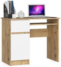 Masă PC Bhaskar (Stejar artisan + Alb) (S). 1070876