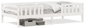 846974 vidaXL Cadru de pat, alb, 90x200 cm, lemn masiv de pin
