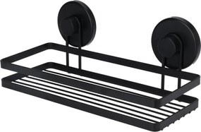 Coș de baie cu ventuze negru, 25 x 10 x 8,7 cm