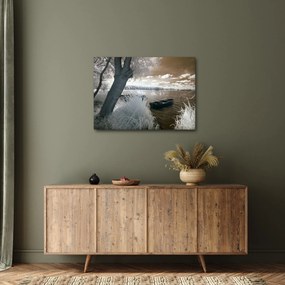Tablou cu barca pe lac (70x50 cm)