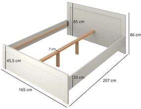 Pat matrimonial 160 cm Kodro (cașmir + stejar evoke) (cu somieră). 1116947