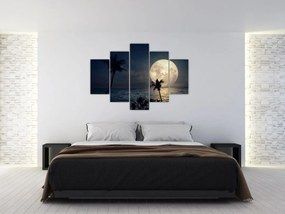 Tablou - Plaja cu lună plină (150x105 cm)