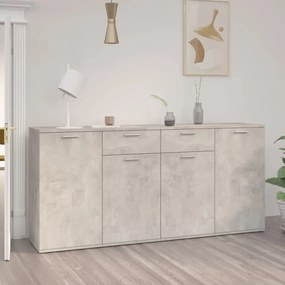 3074931 vidaXL Servantă, gri beton, 160x36x75 cm, lemn prelucrat