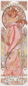 Reproducere Moët & Chandon White Star Champagne (Beautiful Art Nouveau Lady, Advertisement) - Alfons / Alphonse Mucha