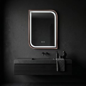 Oglindă LED ZONE 70x50 BRUSH ROSE GOLD