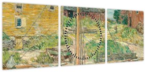 Tablou - Childe Hassam, Oyster Sloop, Cos Cob, reproducere (cu ceas) (90x30 cm)