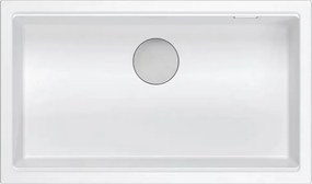 Chiuveta compozit sub blat Quadron Logan 110 alb - inox 76x44 cm