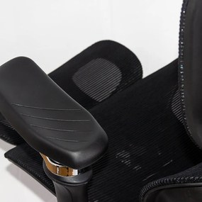Scaun ergonomic de birou negru rezistent 150 kg din mesh cu suport lombar cu masaj și încălzire SYYT 9521