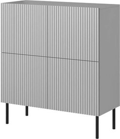 Comoda ASENSIO, gri mat/negru, PAL laminat, 100x42x110 cm