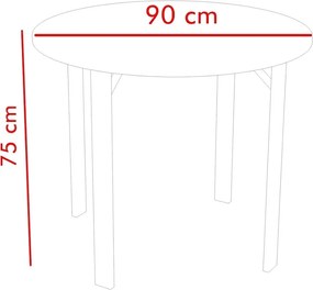 Masa bucatarie Onita rotund culoare alb-negru,R90 X 75 cm