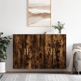 vidaXL Dulapuri montate pe perete, 2 buc, stejar afumat, 69,5x34x90 cm