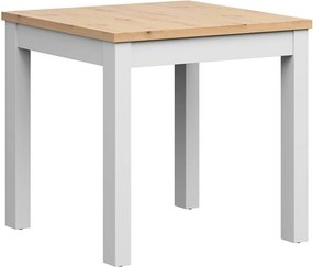 Masa MAREN, stejar artisan/alb, PAL laminat/lemn, 80x80x77 cm
