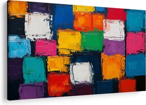 Tablou - Pictură cu pătrate colorate (90x60 cm)