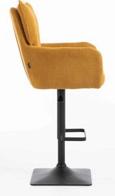 HR250KW Scaun Catifea Reiată Premium Ruloare Curry Galben Bază Neagră