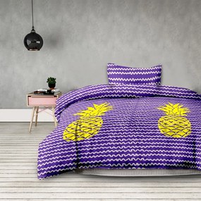 Lenjerie de pat din microfibra violet ANANAS Dimensiune lenjerie de pat: 2 buc 80 x 80 cm | 200 x 220 cm