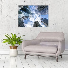 Tablou pe sticlă cu zgârie-norii (70x50 cm)