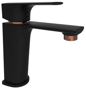 Baterie lavoar Rubineta Modena monocomanda finisaj negru mat-rose gold