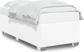 vidaXL Cadru de pat, alb, 80x200 cm, piele ecologică