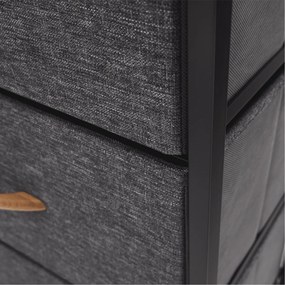 Comodă cu sertare din material textil PALMERA,negru