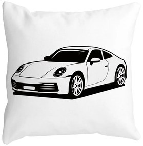 Perna Decorativa Patrata Porsche 911,40x40 cm, Alba, Mata, Husa Detasabila, Burduf