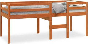 vidaXL Pat înalt de dormitor, maro ceruit, 90x200cm, lemn masiv de pin