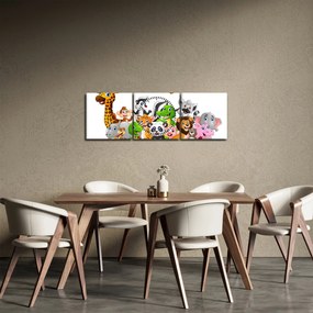 Tablou - Animale (cu ceas) (90x30 cm)