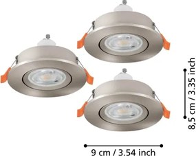 Eglo 902246 - Set 3x spot LED încastrat BARRANCO 1xGU10/4,5W/230V crom