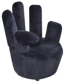 vidaXL Scaun model mână, negru, catifea