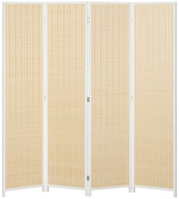 HOMCOM Paravent din lemn separator de cameră cloison de separare pliabil 4 panouri 180 x 180 cm lemn natural | Aosom Romania