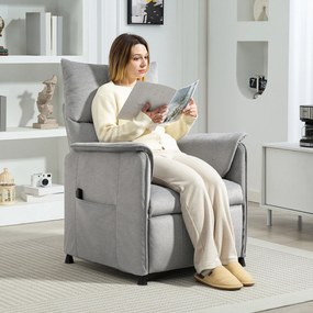 HOMCOM Fotoliu Reclinabil Electric pentru Living cu Suport pentru Picioare, Gri | Aosom Romania