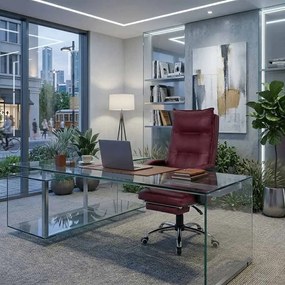 Scaun directorial cu suport de picioare si recliner OFF 419 visiniu