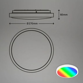 Brilo - Plafonieră LED RGBW cu reglaj al intensității, 20 W, 230 V, 2200–6500 K, Ø 27 cm