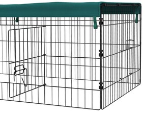 PawHut Habitat pentru Animale Mici, Tarc Sigur pentru Pui, Iepuri, Chinchilla, cu Acoperiș, 185x75x50 cm, Verde | Aosom Romania