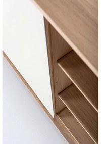 Comodă albă/în culoare naturală joasă din lemn de stejar 118x100 cm Fina – Gazzda