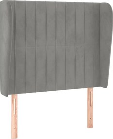 vidaXL Tăblie de pat cu aripioare gri deschis 83x23x118/128 cm catifea