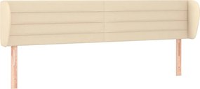 vidaXL Tăblie de pat cu aripioare crem 203x23x78/88 cm textil