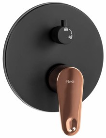 Baterie pentru dus Mild negru/roz gold