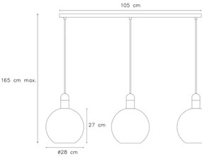 Lampadar pe cablu Lucide 34438/03/65 JULIUS 3×E27/40W/230V